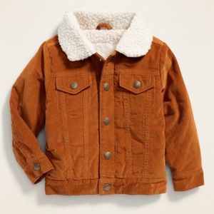 Old Navy brown corduroy sherpa lined trucker jacket, 5T